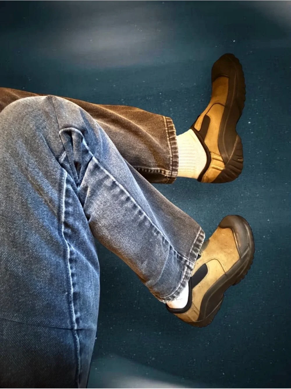 Clarks Tan and black Slip-On Shoes